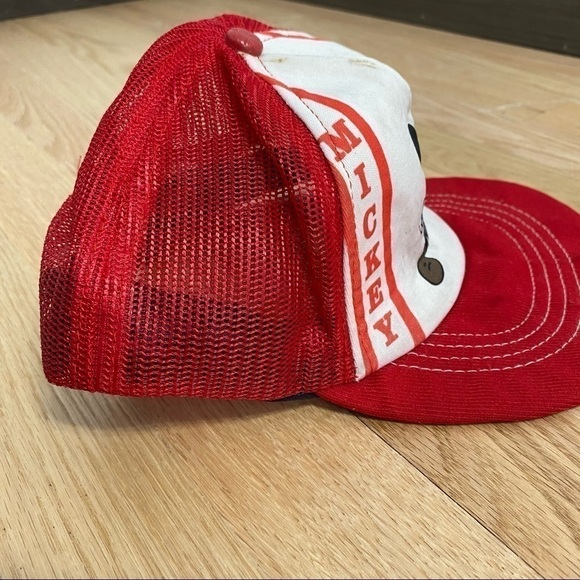 Vintage Mickey Mouse Trucker Hat Snap Back Red - Picture 4 of 8